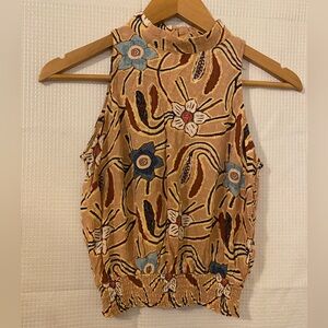 Christian Siriano Floral Sleeveless Blouse